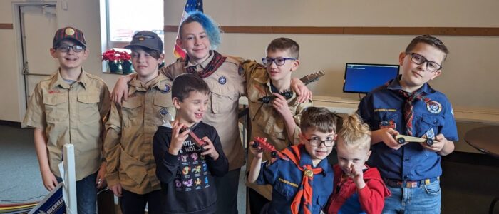 Scouts at the pinewood Derby