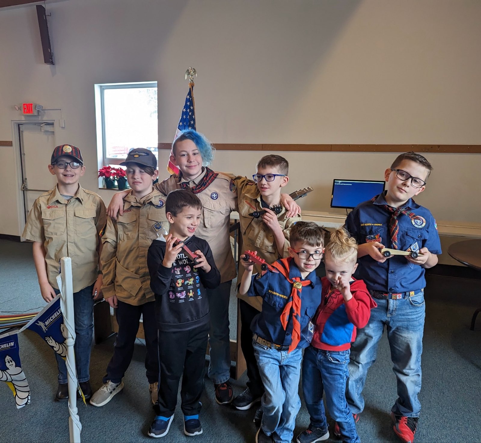 Scouts at the pinewood Derby