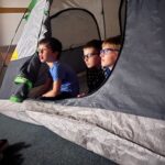 Scouts preparing their tent